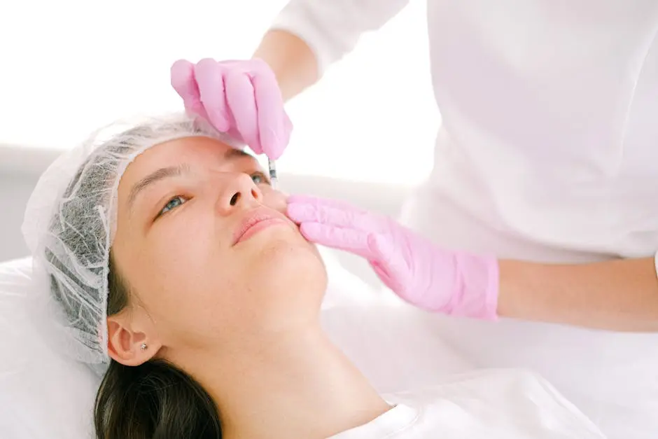 Woman receives rf microneedling treatment at Spa in the City in Dallas Texas